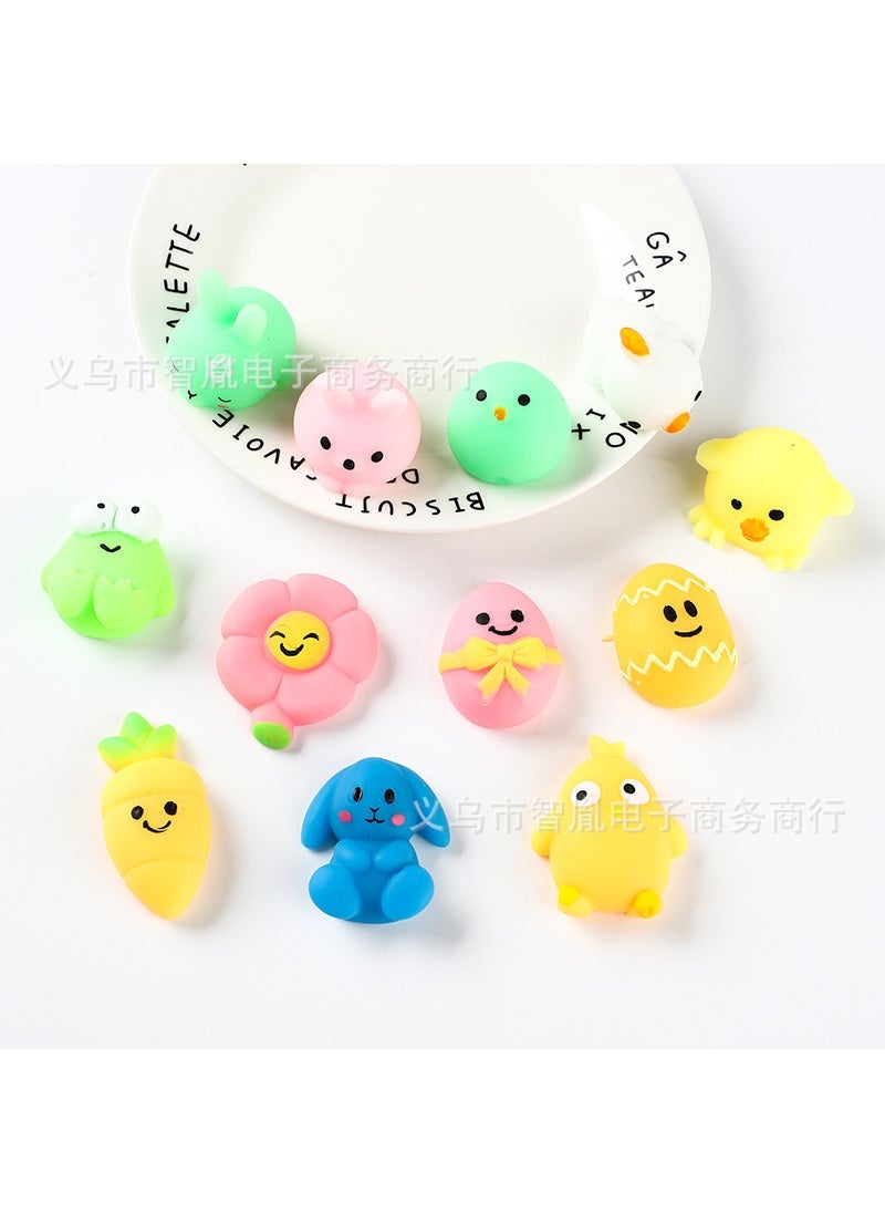 Festive Mochi Squishy Animal Stress Relief Toy [Small Big Eye Dog Mix] 1 pinch music