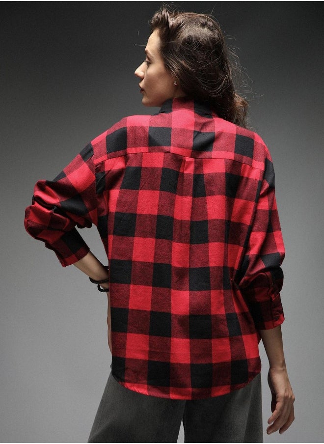 Women Check 4 Shirts