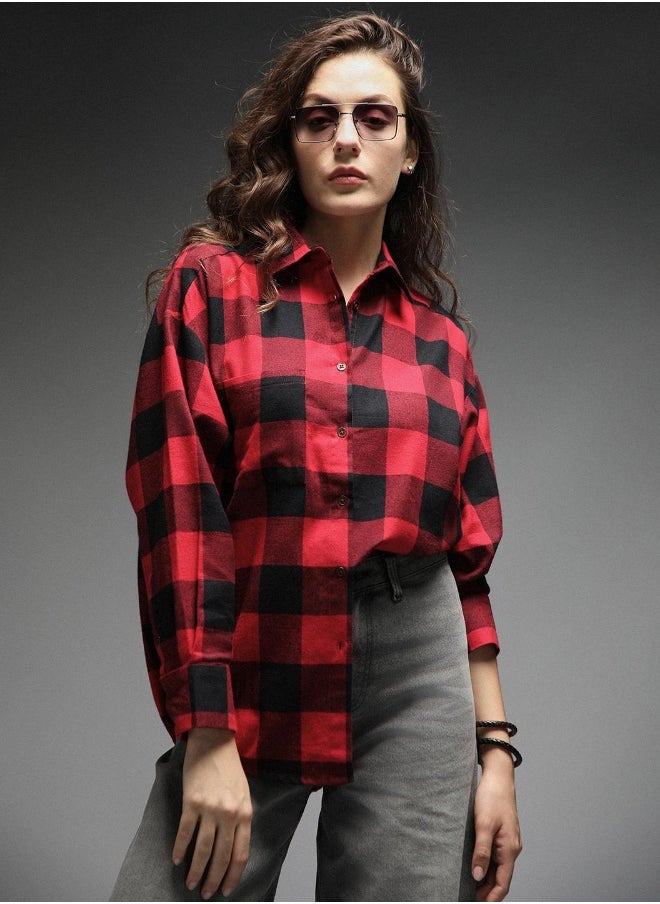 Women Check 4 Shirts