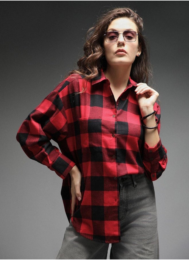 Women Check 4 Shirts