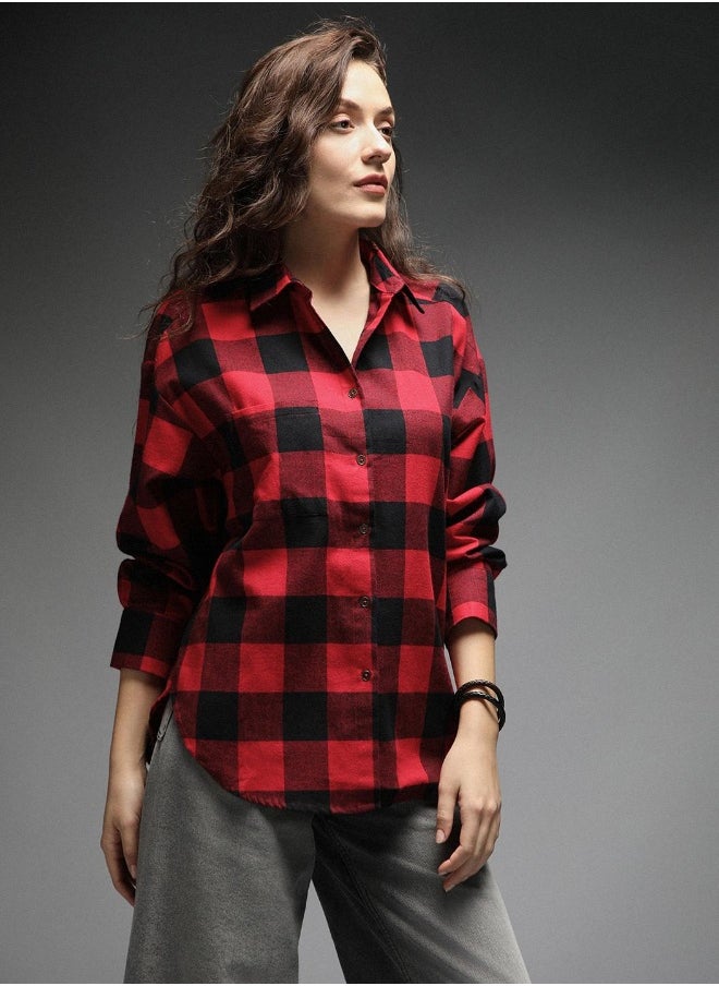 Women Check 4 Shirts