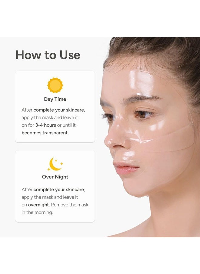 Deep Collagen Power Boosting Mask, Overnight Mask with Low Molecular Weight Collagen for Elasticity, Firming and Moisturizing, Wash Free Collagen Films Lifting Mask for Face