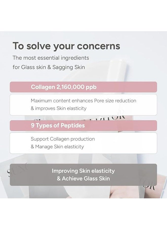 Deep Collagen Power Boosting Mask, Overnight Mask with Low Molecular Weight Collagen for Elasticity, Firming and Moisturizing, Wash Free Collagen Films Lifting Mask for Face