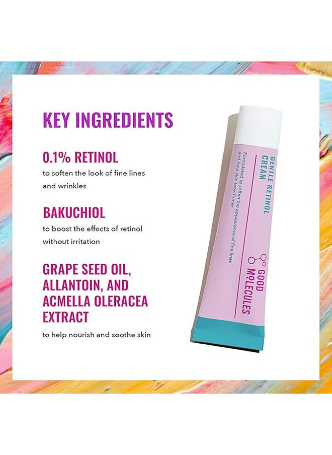 Gentle Retinol Cream 30ml, Targets Fine Lines, Congestion, Enlarged Pores, Anti Aging Skincare for Face, Night Cream