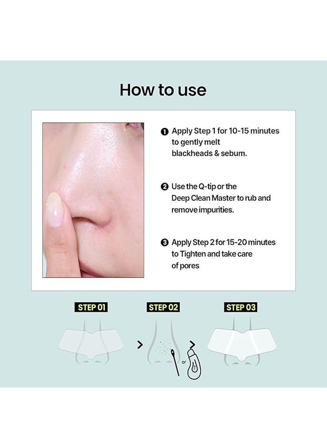 Natural Mild Clear Nose Patch 5 Pcs with 10 Cotton Swabs, Blackhead Remover for Nose, Targets Pores and Pimples, Facial Skin Care, Skin Care to Absorb Acne Nose