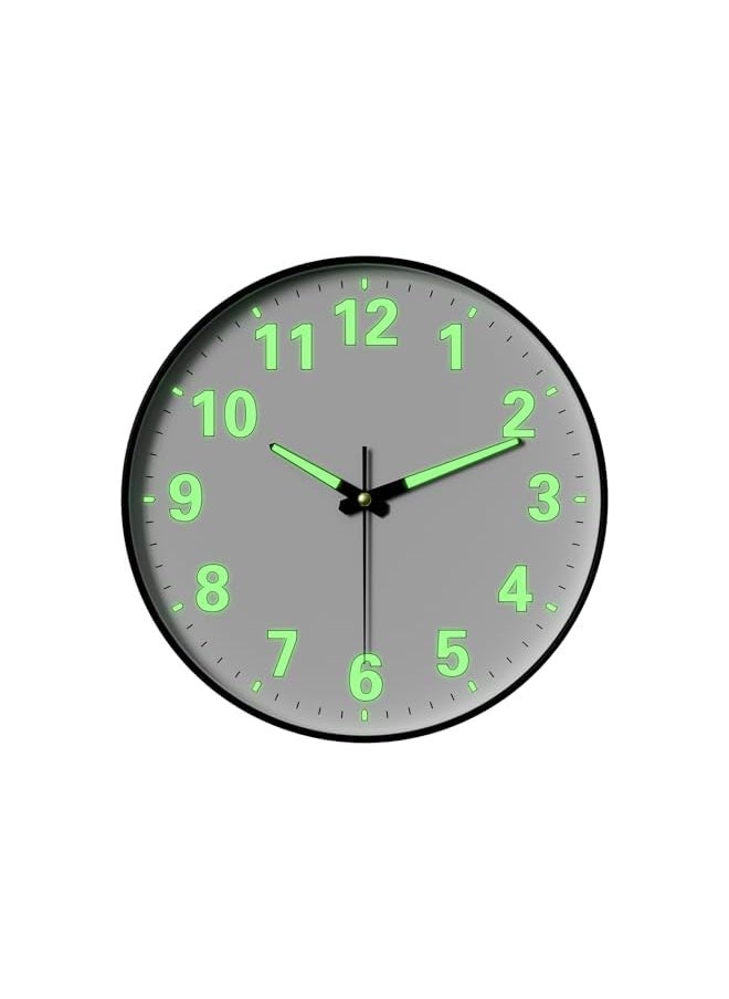 Night Light Wall Clock, 12 Inch Silent Non Ticking Quartz Battery Operated Wall Clocks Glow in The Dark, Luminous Wall Clock for Living Room Bedrrom Kitchen Office Home Decor (White)