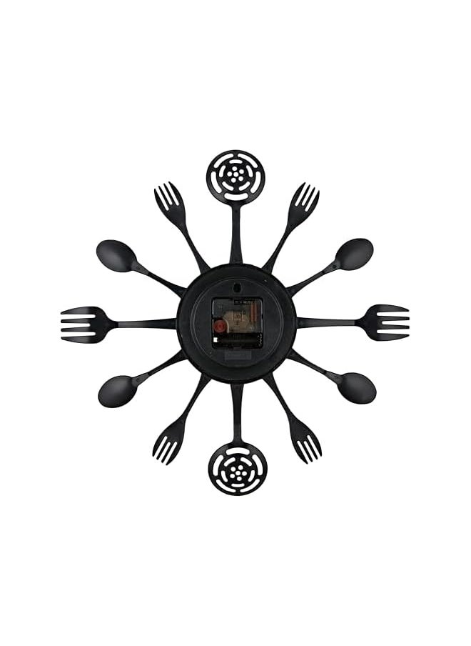 Spoon-Fork Kitchen Clock Black 40cm