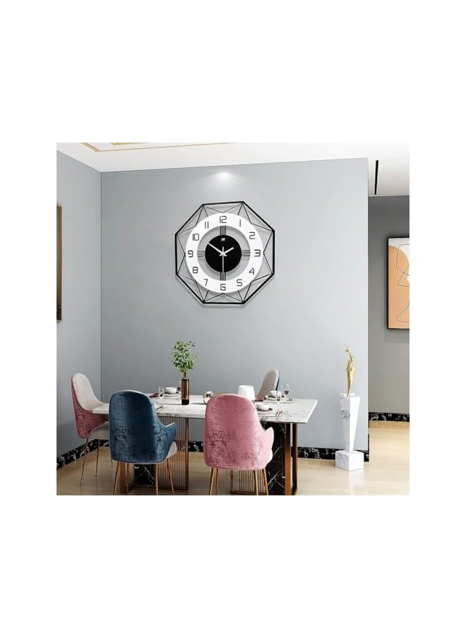 Large Wall Clocks, 17 inches Modern Silent Wall Clock for Home House Kitchen Bedroom Living Room Decorative Big Wall Clock Non Ticking Battery Operated Quartz for Bathroom Outdoor Indoor, black