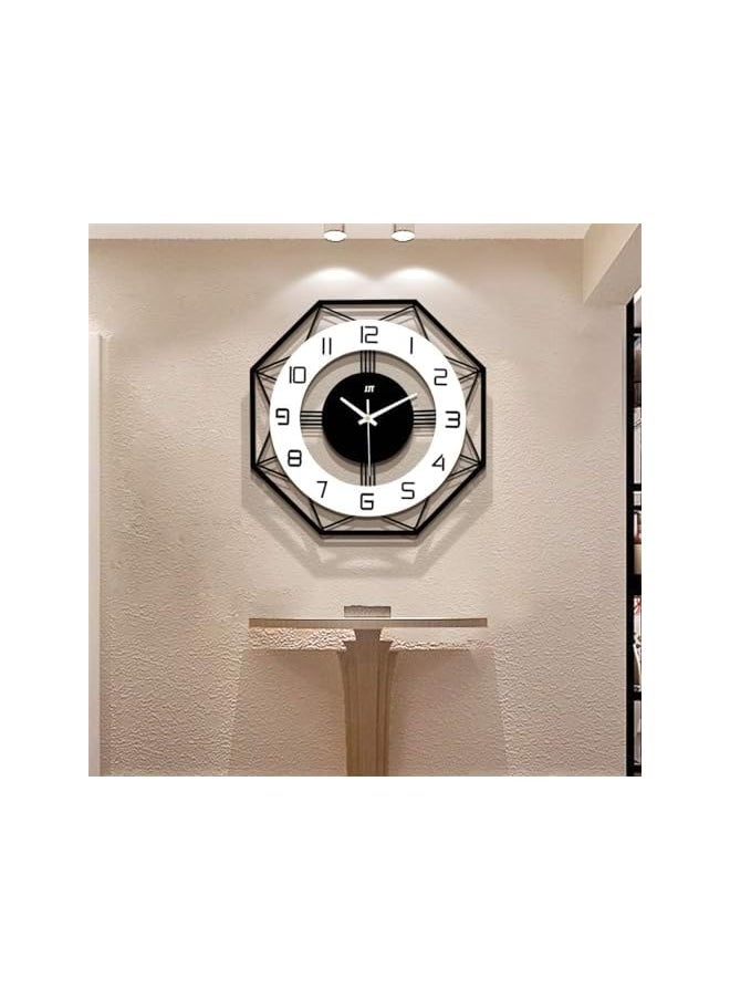 Large Wall Clocks, 17 inches Modern Silent Wall Clock for Home House Kitchen Bedroom Living Room Decorative Big Wall Clock Non Ticking Battery Operated Quartz for Bathroom Outdoor Indoor, black
