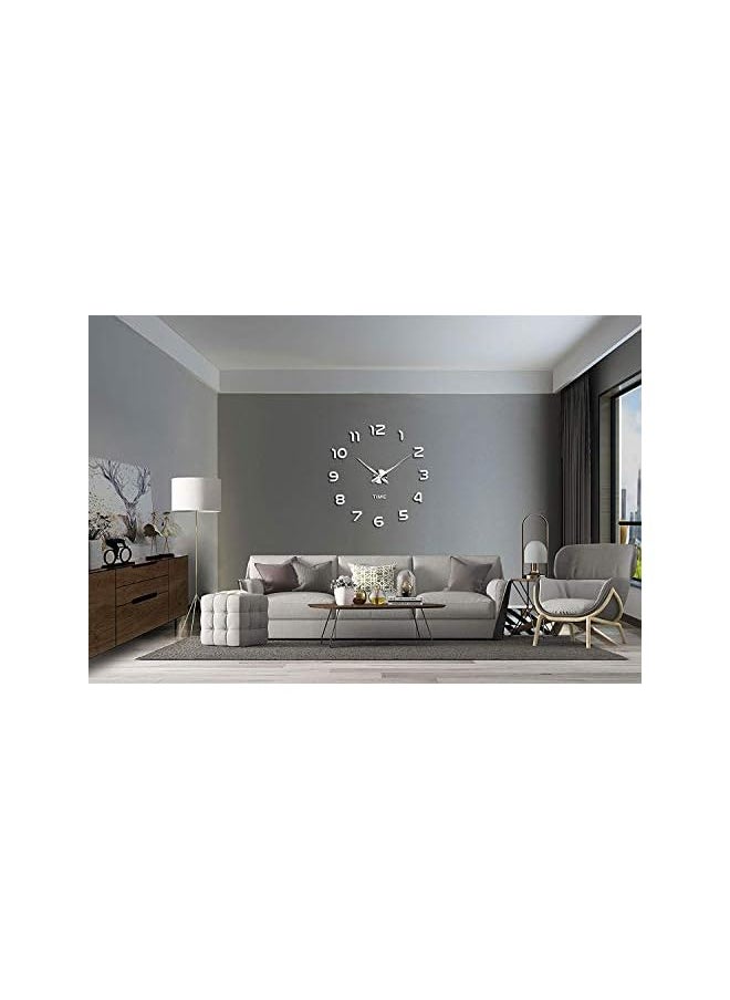 Frameless DIY Wall Clock 3D Mirror Wall Clock Large Mute Wall Stickers for Living Room Bedroom Home Decorations