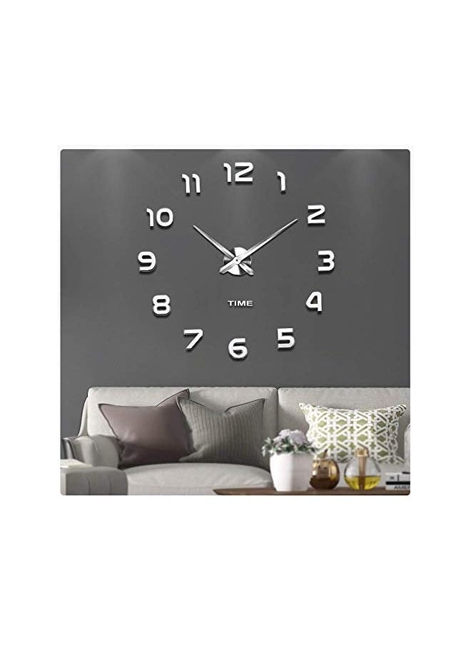 Frameless DIY Wall Clock 3D Mirror Wall Clock Large Mute Wall Stickers for Living Room Bedroom Home Decorations