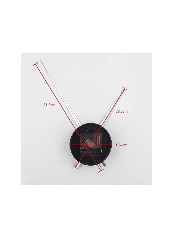 3D Clock Hands, DIY Large Clock Hands Needles Wall Clocks 3D Home Art Decor Quartz Clock Mechanism Accessories (Silver)