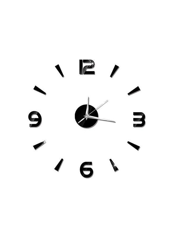 3D Wall Clock Sticker Easy To Install And Remove Wall Watch Decor, Self-Adhesive Design for Bedroom Home(black)
