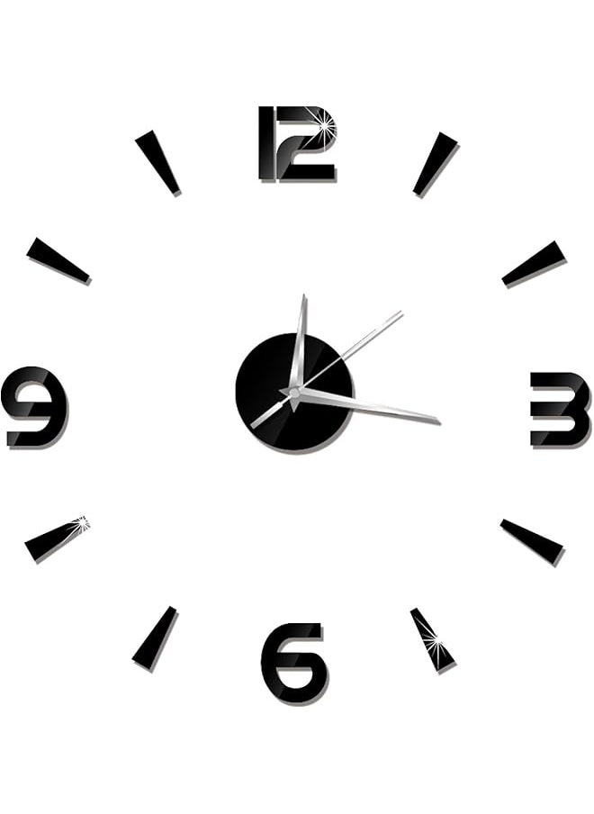3D Wall Clock Sticker Easy To Install And Remove Wall Watch Decor, Self-Adhesive Design for Bedroom Home(black)