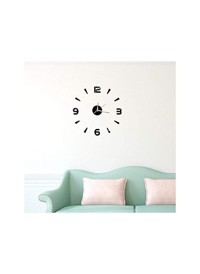 3D Wall Clock Sticker Easy To Install And Remove Wall Watch Decor, Self-Adhesive Design for Bedroom Home(black)