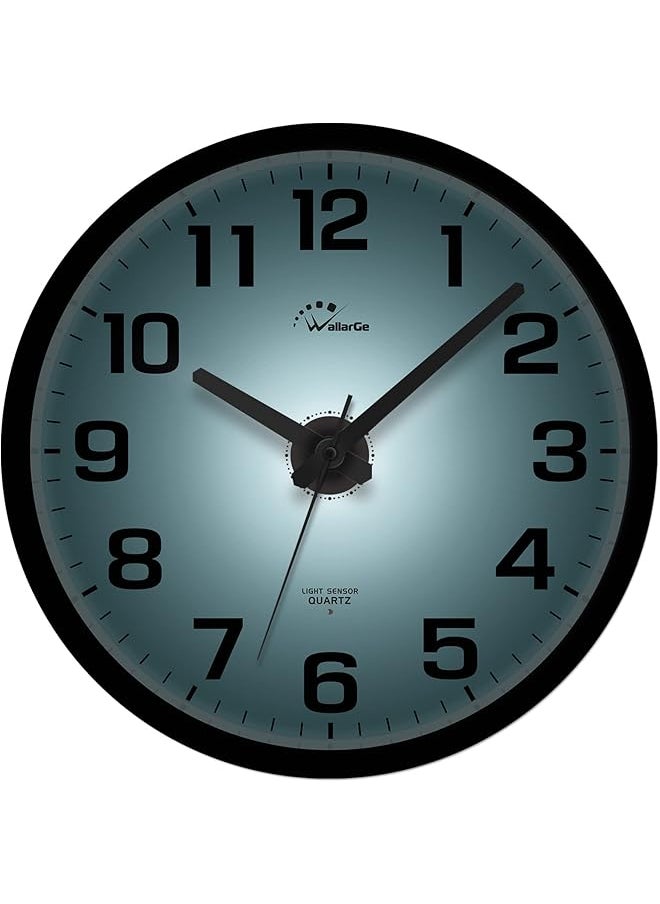 Night Light Wall Clock for Bedroom - Silent Luminous Big Wall Clock Glow in The Dark, Battery Operated for Living Room/Kitchen, Easy to Read Large Digital Display, 12 Inch