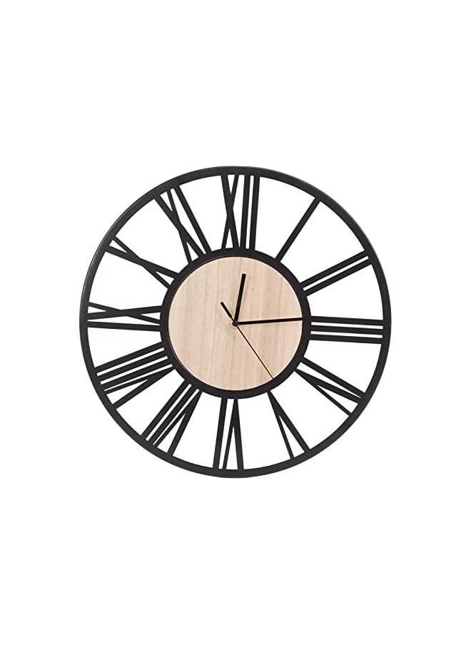 Nordic Wall Clock Modern Design, Large Hanging Clock Circular Iron Silent Wall Clock, Wall Clock Roman Numerals Decoration for Home Living Room Dining Room Office, 15.7in Dia
