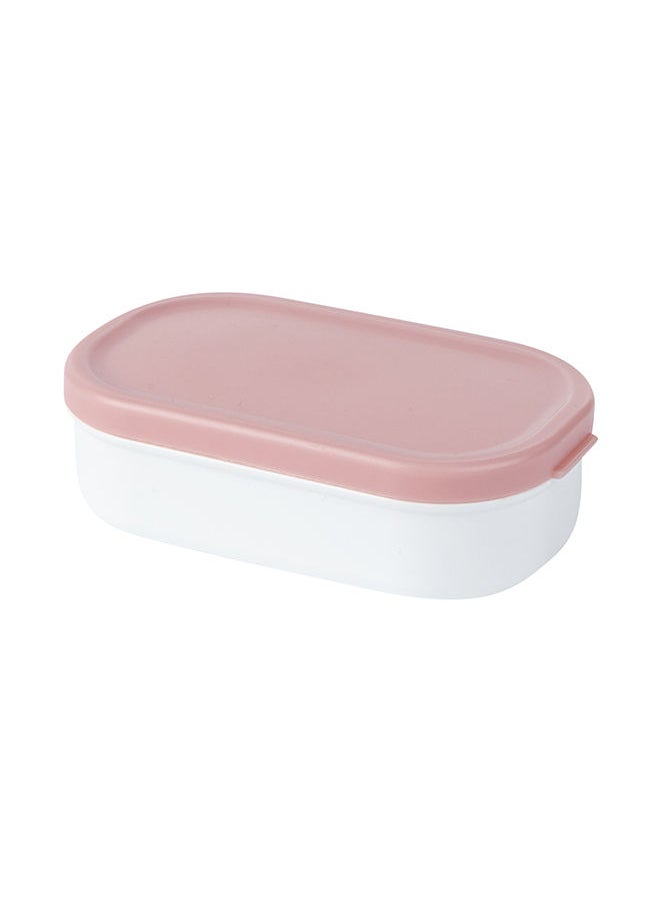 Restaurantware-Bento Tek 40.5 Ounces Stackable Lunch Box, 1 Reusable Adult Lunch Container - With Utensils, Included Sauce Cup, Pink & White Plastic Layered Lunch Box, Microwavable, Dishwashable