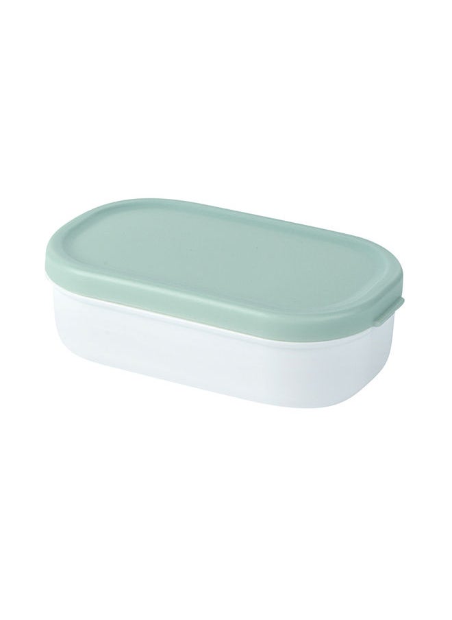 Restaurantware-Bento Tek 40.5 Ounces Stackable Lunch Box, 1 Reusable Adult Lunch Container - With Utensils, Included Sauce Cup, Green & White Plastic Layered Lunch Box, Microwavable, Dishwashable