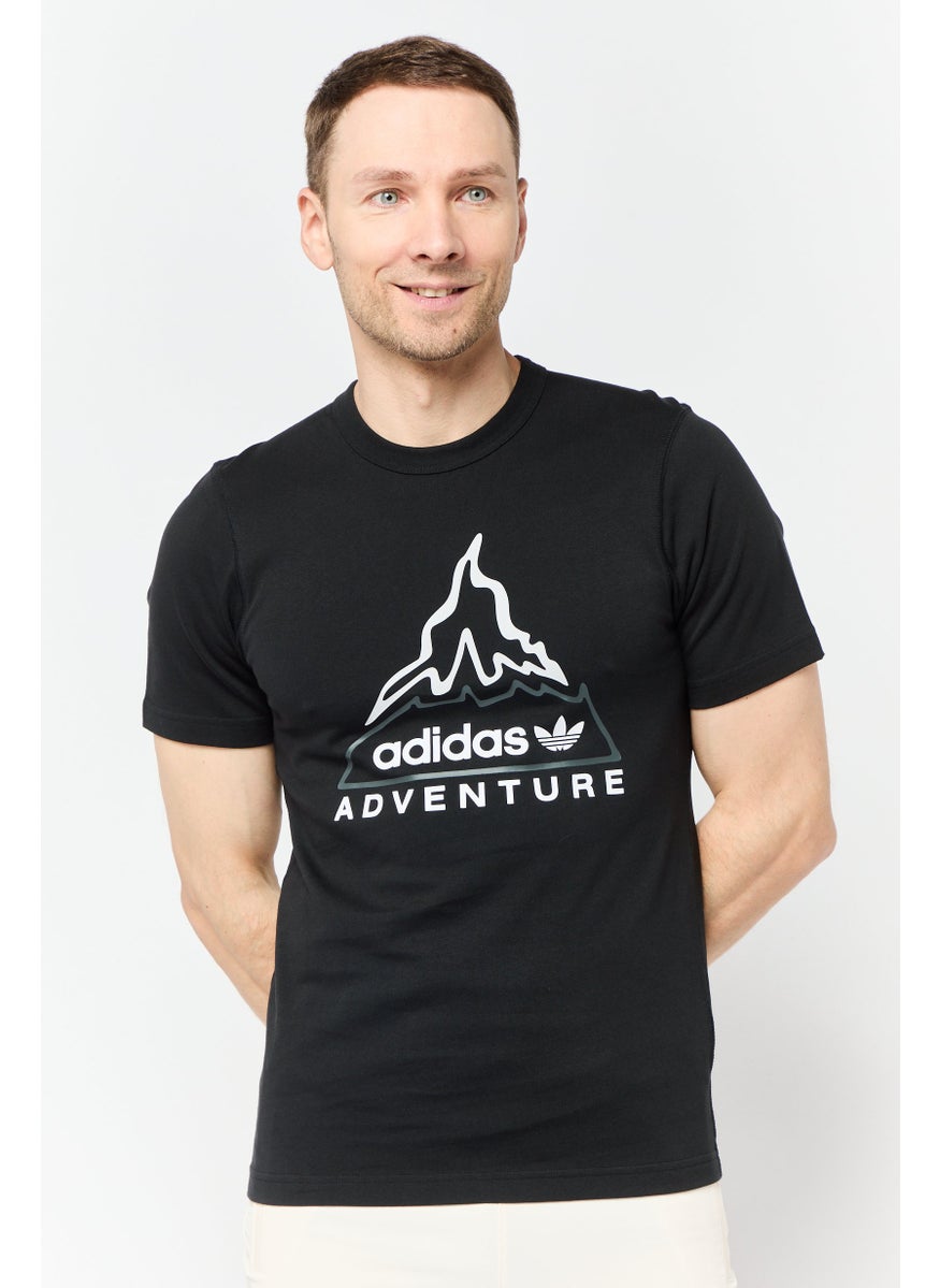 Men Sportswear Fit Short Sleeve Outdoor T-shirts, Black