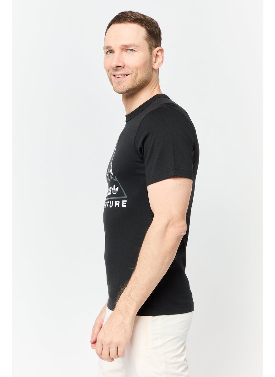 Men Sportswear Fit Short Sleeve Outdoor T-shirts, Black