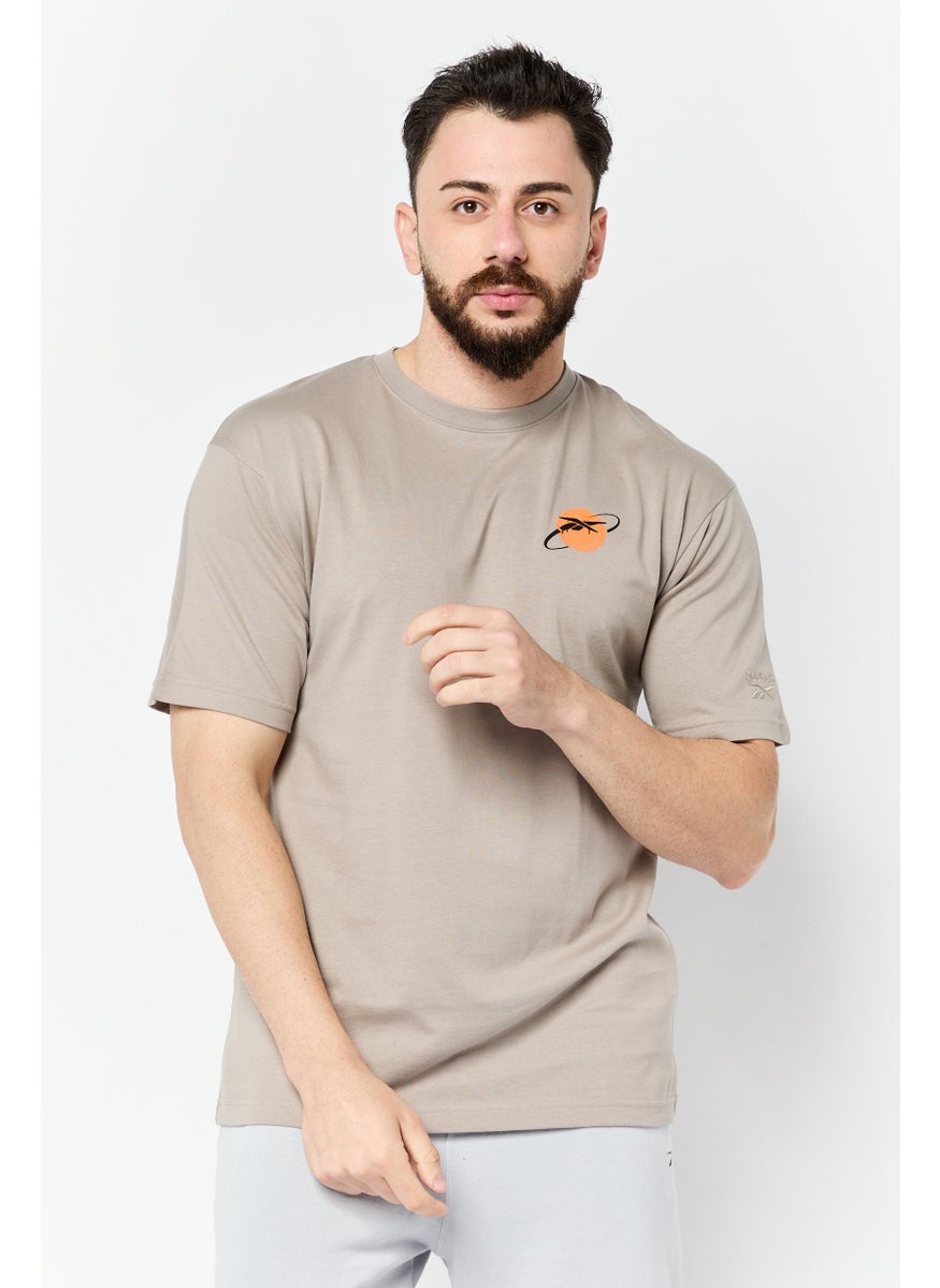 Men Sportwear Fit Short Sleeve Outdoor T-Shirt, Taupe