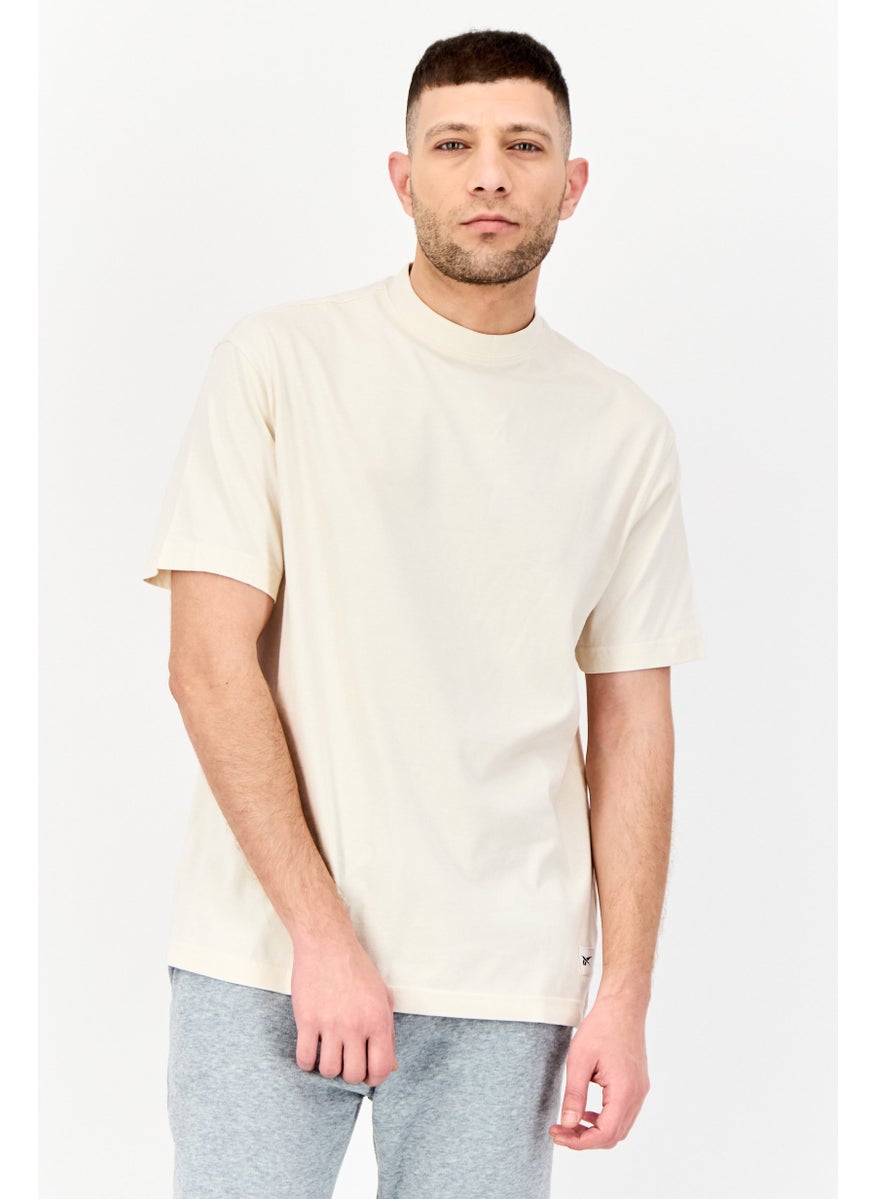 Men Sportswear Fit Short Sleeve Outdoor T-Shirt, Beige