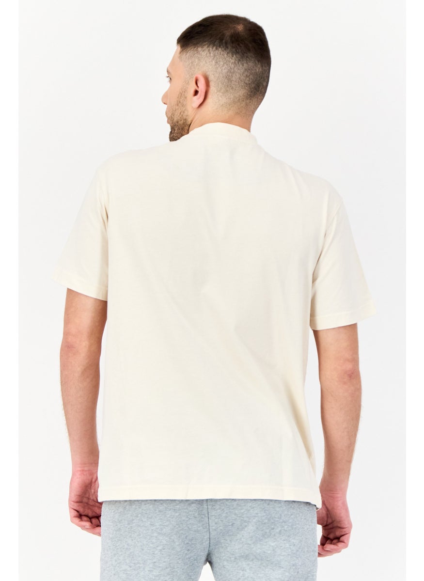 Men Sportswear Fit Short Sleeve Outdoor T-Shirt, Beige