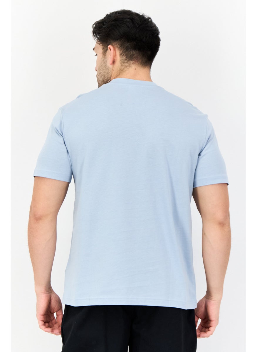 Men Sportswear Fit Short Sleeve Outdoor T-Shirt, Light Blue