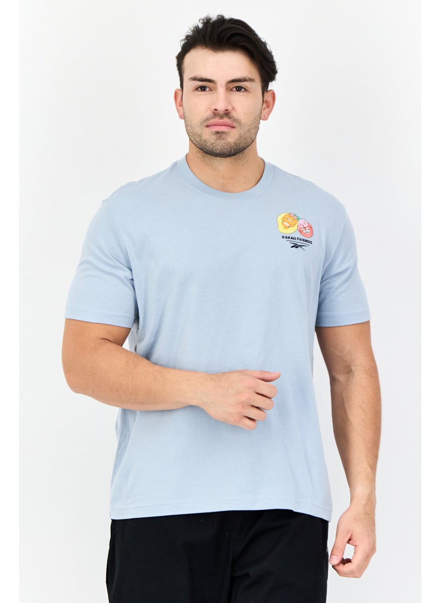 Men Sportswear Fit Short Sleeve Outdoor T-Shirt, Light Blue