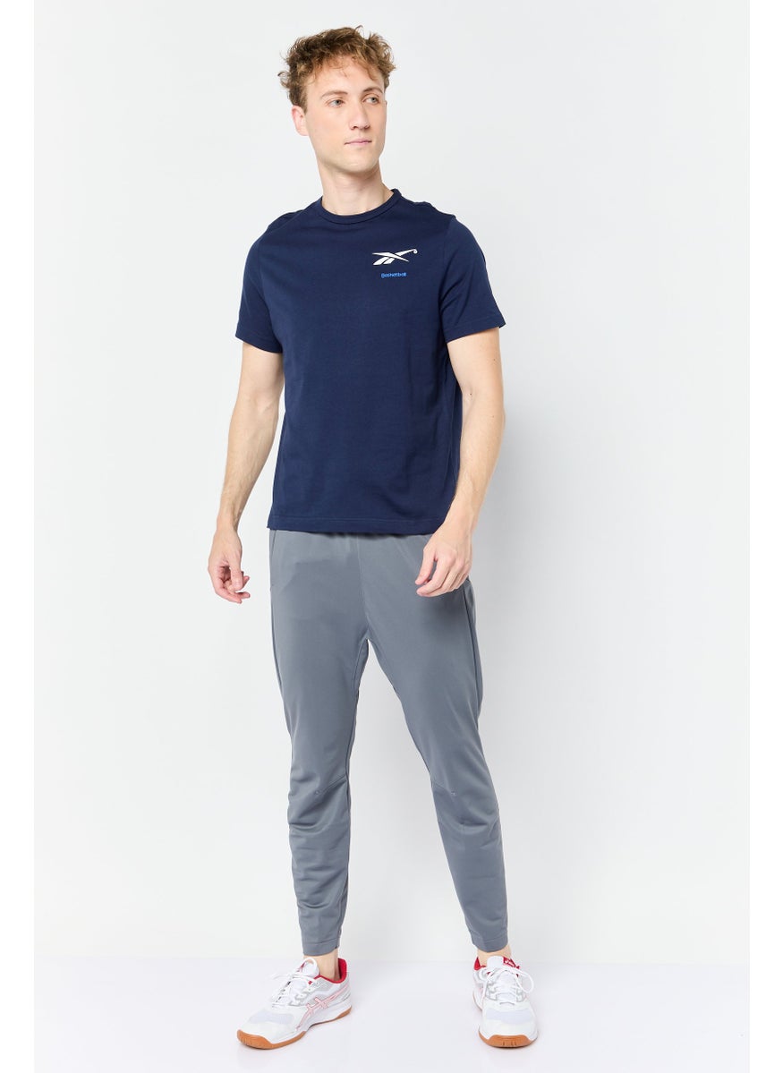 Men Sportswear Fit Short Sleeve Outdoor T Shirt, Navy