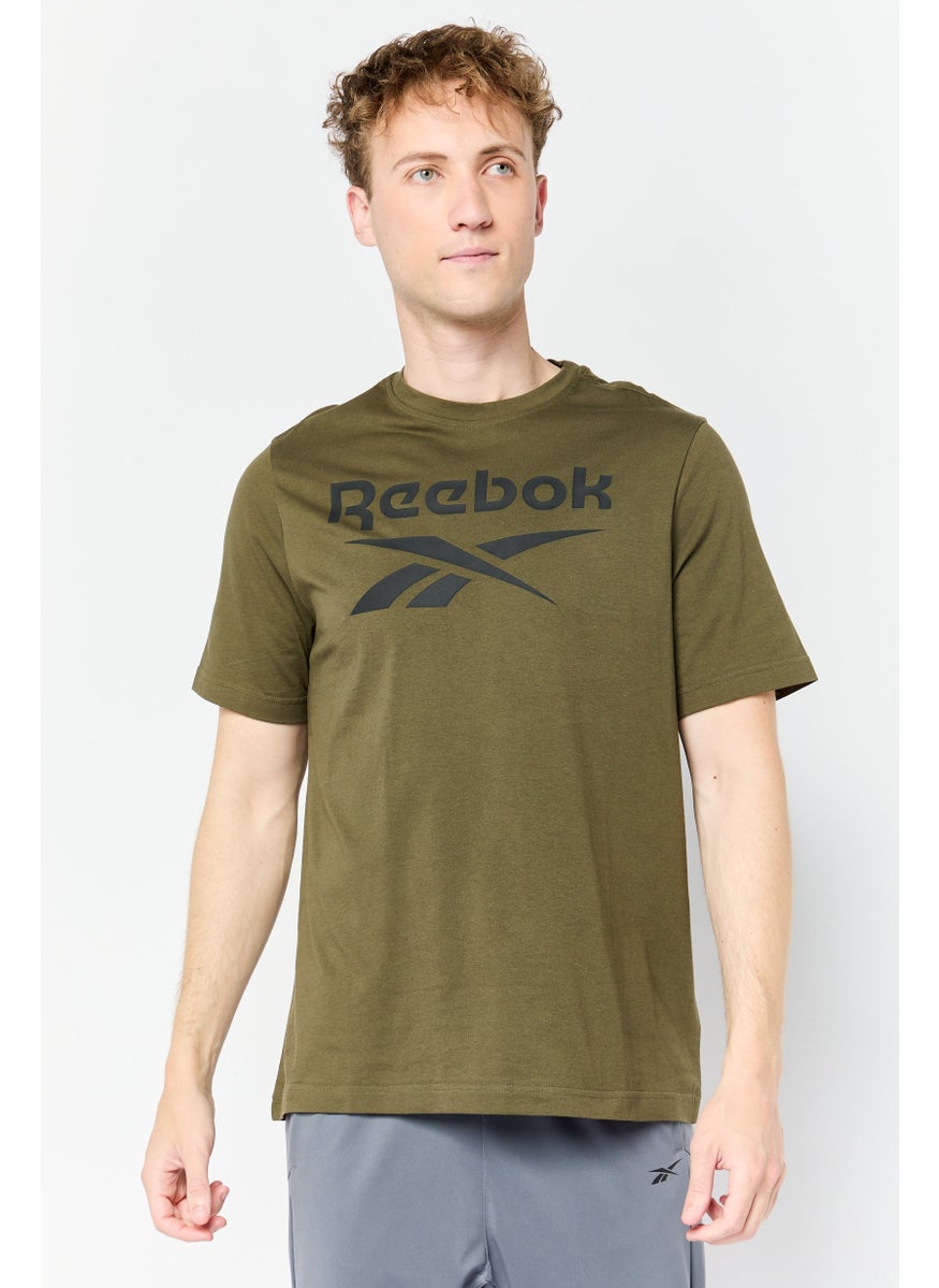 Men Sportswear Fit Short Sleeve Outdoor T-Shirt, Dark Olive