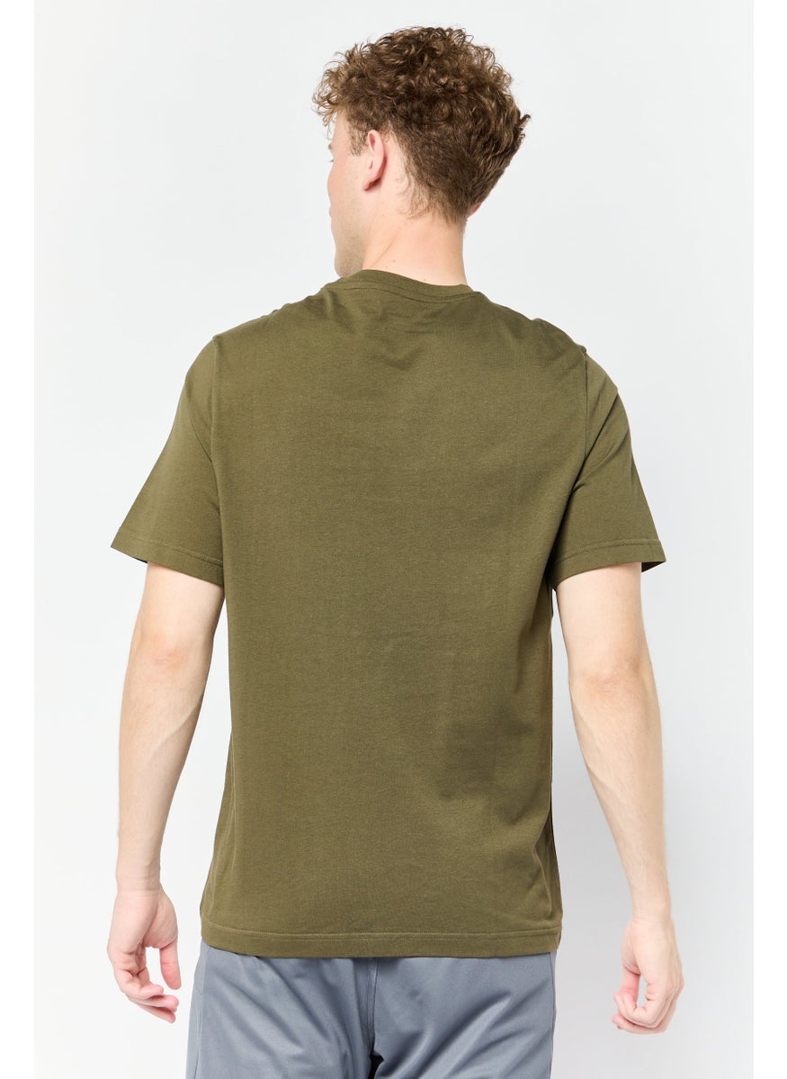 Men Sportswear Fit Short Sleeve Outdoor T-Shirt, Dark Olive