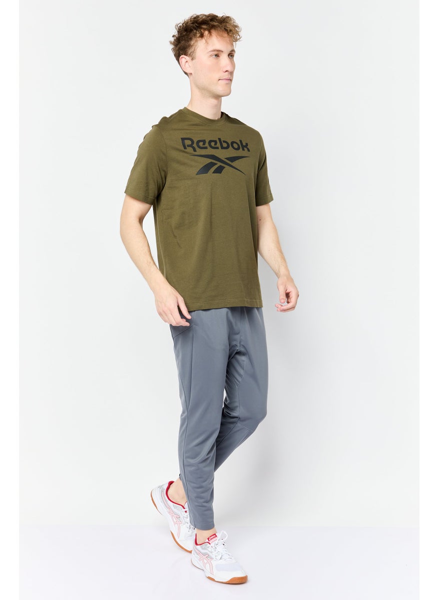 Men Sportswear Fit Short Sleeve Outdoor T-Shirt, Dark Olive
