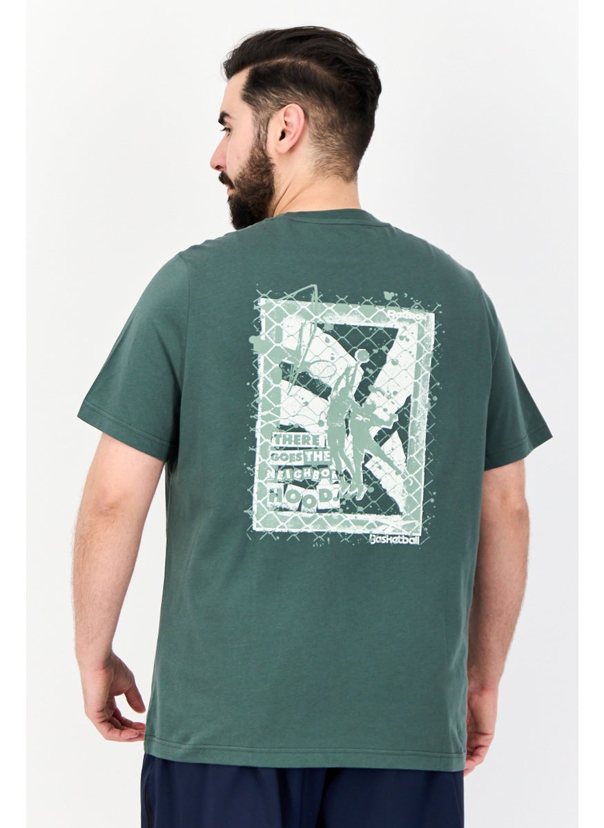 Men Sportswear Fit Short Sleeve Outdoor T-shirt, Green