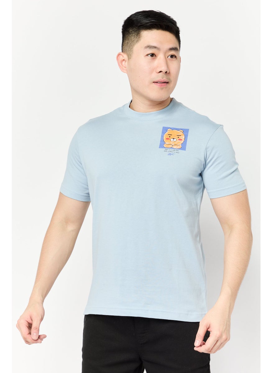 Men Sportswear Fit Short Sleeve Outdoor T-shirt, Blue