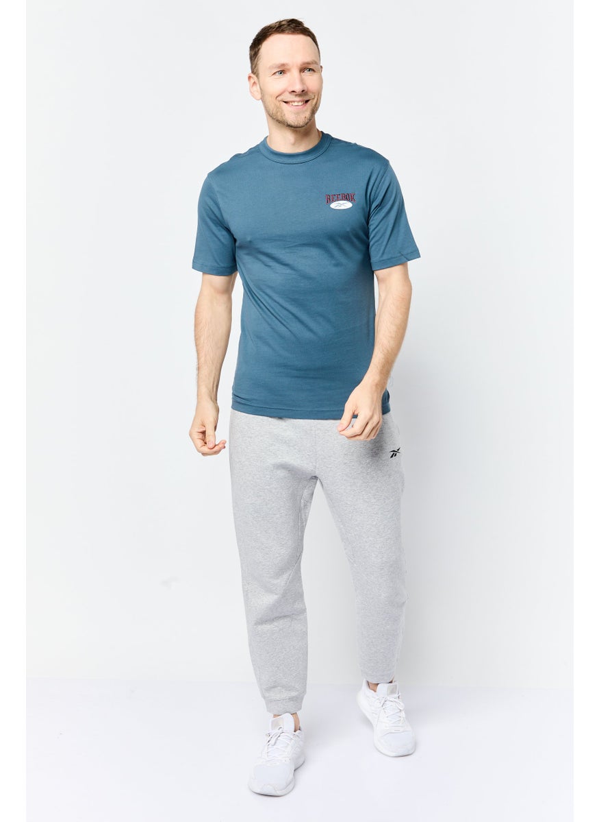 Men Sportswear Fit Short Sleeve Outdoor T-Shirt, Slate Blue