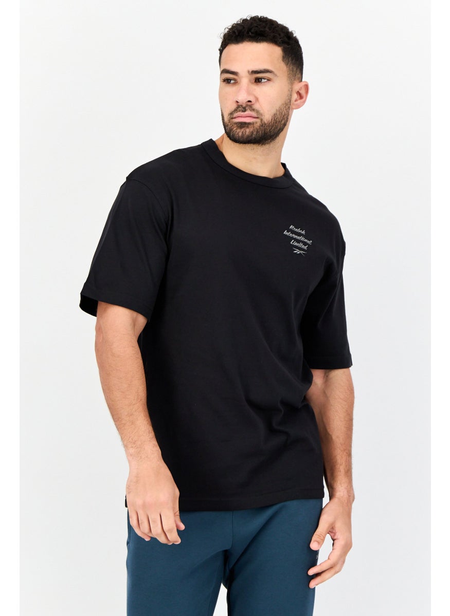 Men Sportswear Fit Short Sleeve Outdoor T-Shirt, Black