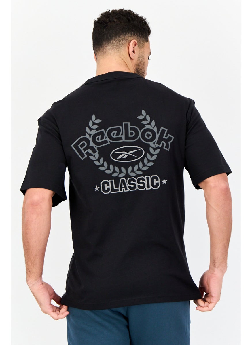 Men Sportswear Fit Short Sleeve Outdoor T-Shirt, Black