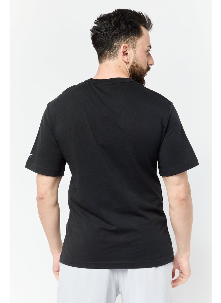 Men Sportswear Fit Short Sleeve Outdoor T Shirt, Black