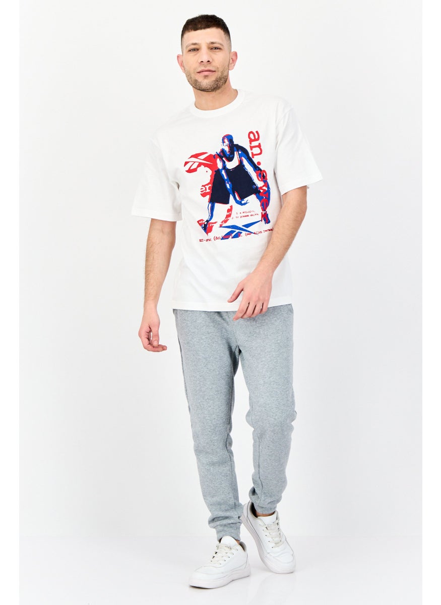 Men Sportswear Fit Short Sleeve Outdoor T-Shirt, White