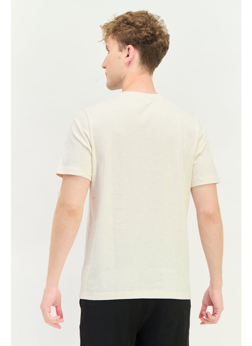 Men Sportswear Fit Short Sleeve Outdoor T-Shirt, Beige