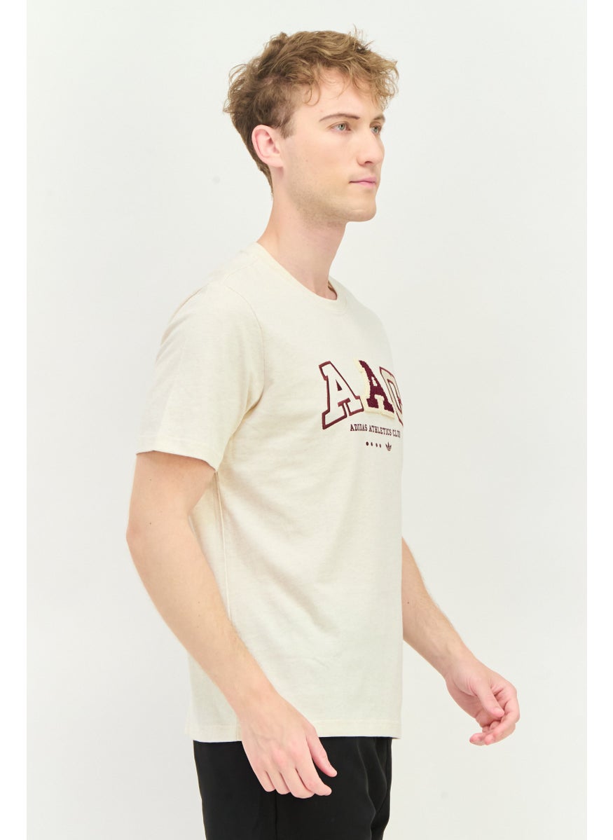 Men Sportswear Fit Short Sleeve Outdoor T-Shirt, Beige