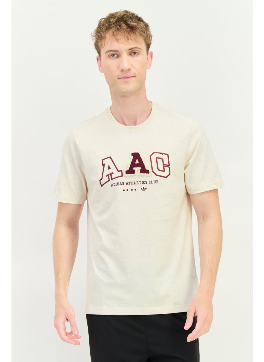 Men Sportswear Fit Short Sleeve Outdoor T-Shirt, Beige