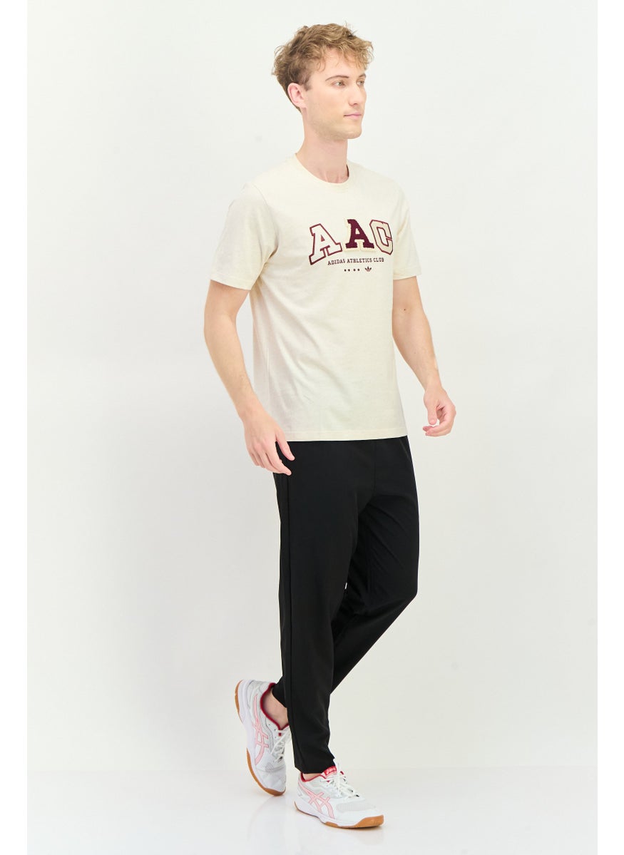Men Sportswear Fit Short Sleeve Outdoor T-Shirt, Beige