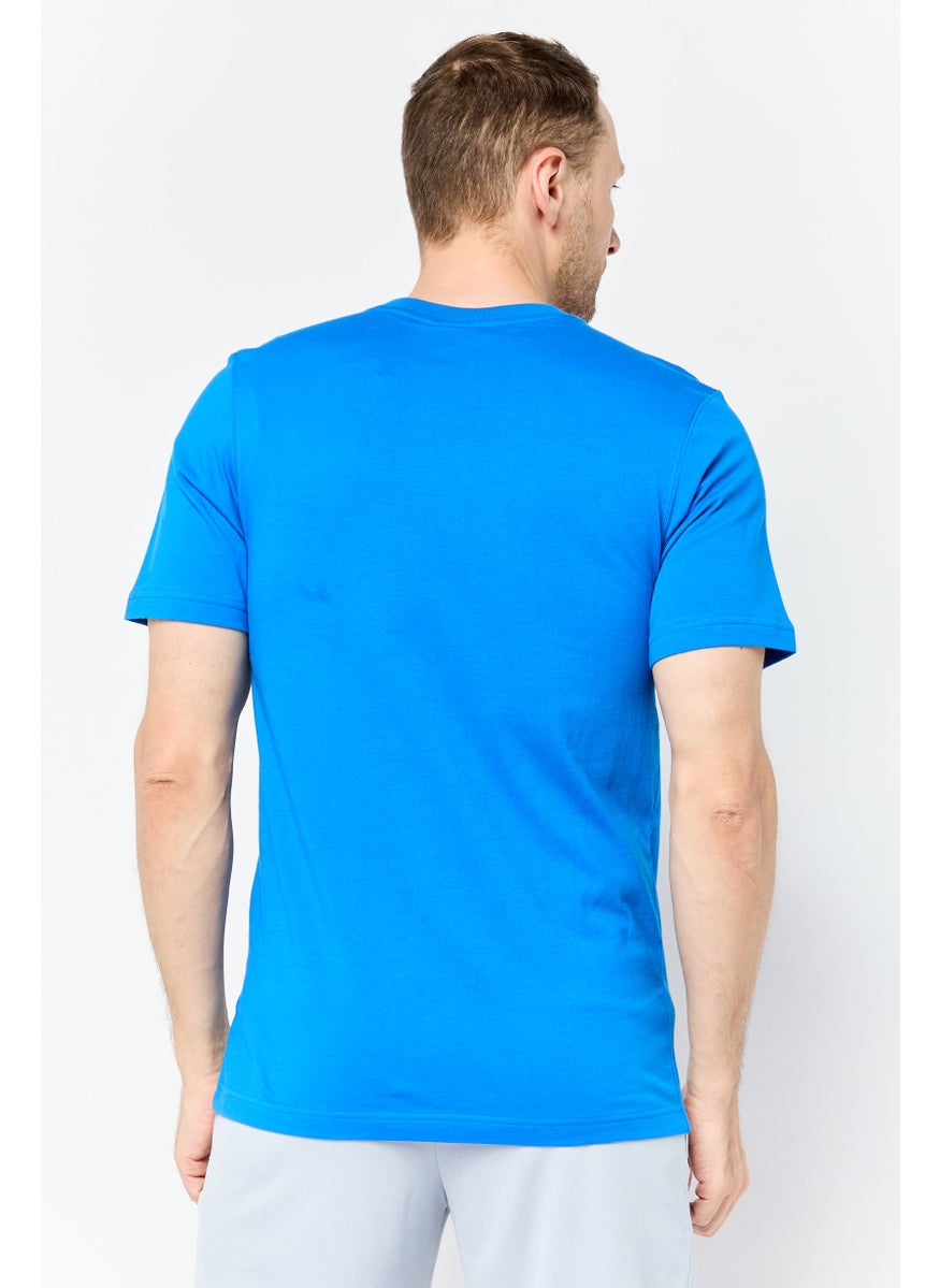 Men Sportswear Fit Short Sleeve Outdoor T-Shirt, Blue