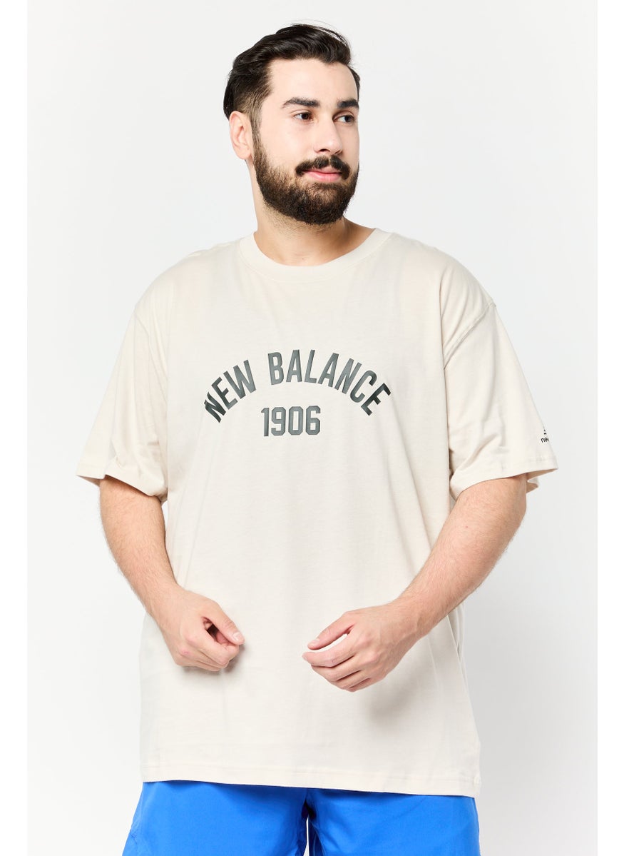 Men Relaxed Fit Short Sleeves Outdoor T-Shirt, Beige