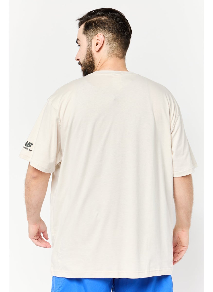 Men Relaxed Fit Short Sleeves Outdoor T-Shirt, Beige