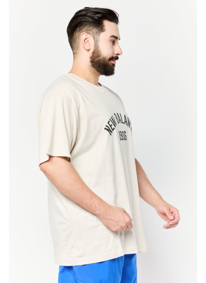 Men Relaxed Fit Short Sleeves Outdoor T-Shirt, Beige