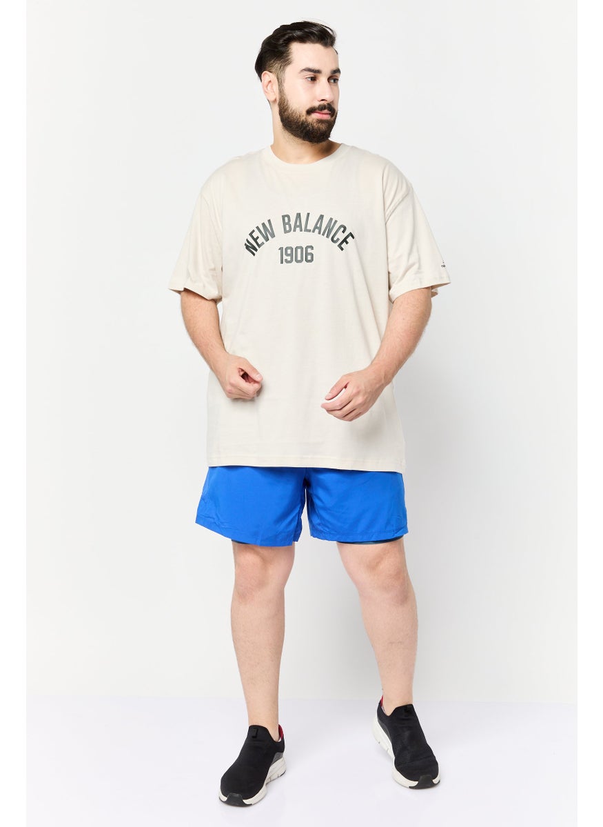 Men Relaxed Fit Short Sleeves Outdoor T-Shirt, Beige